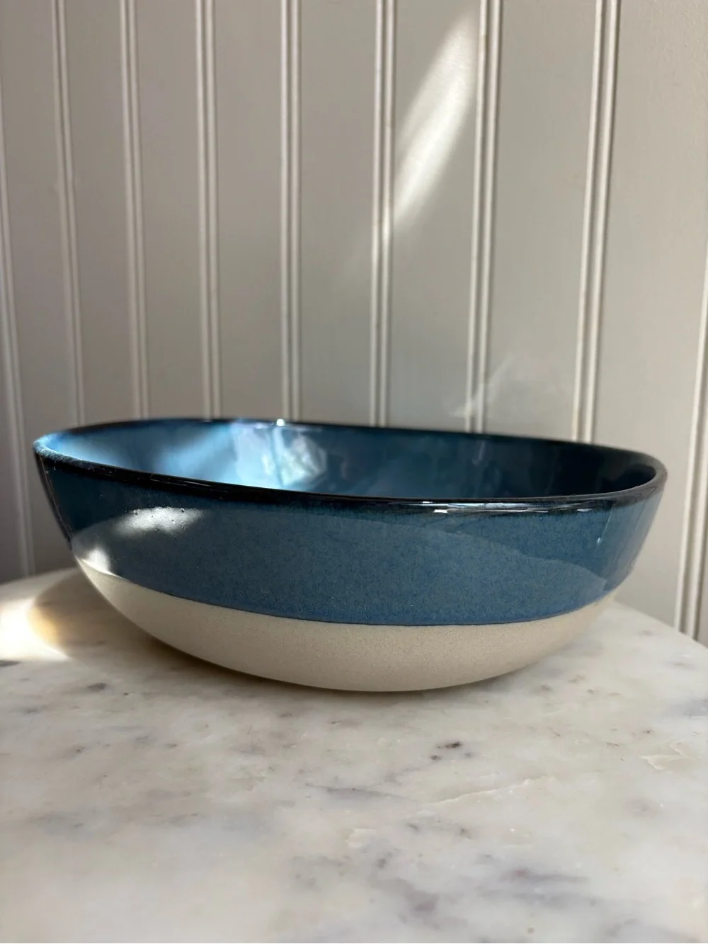Artefact by Front of the House Ceramic Indigo Serving Bowl Blue Glaze Designer